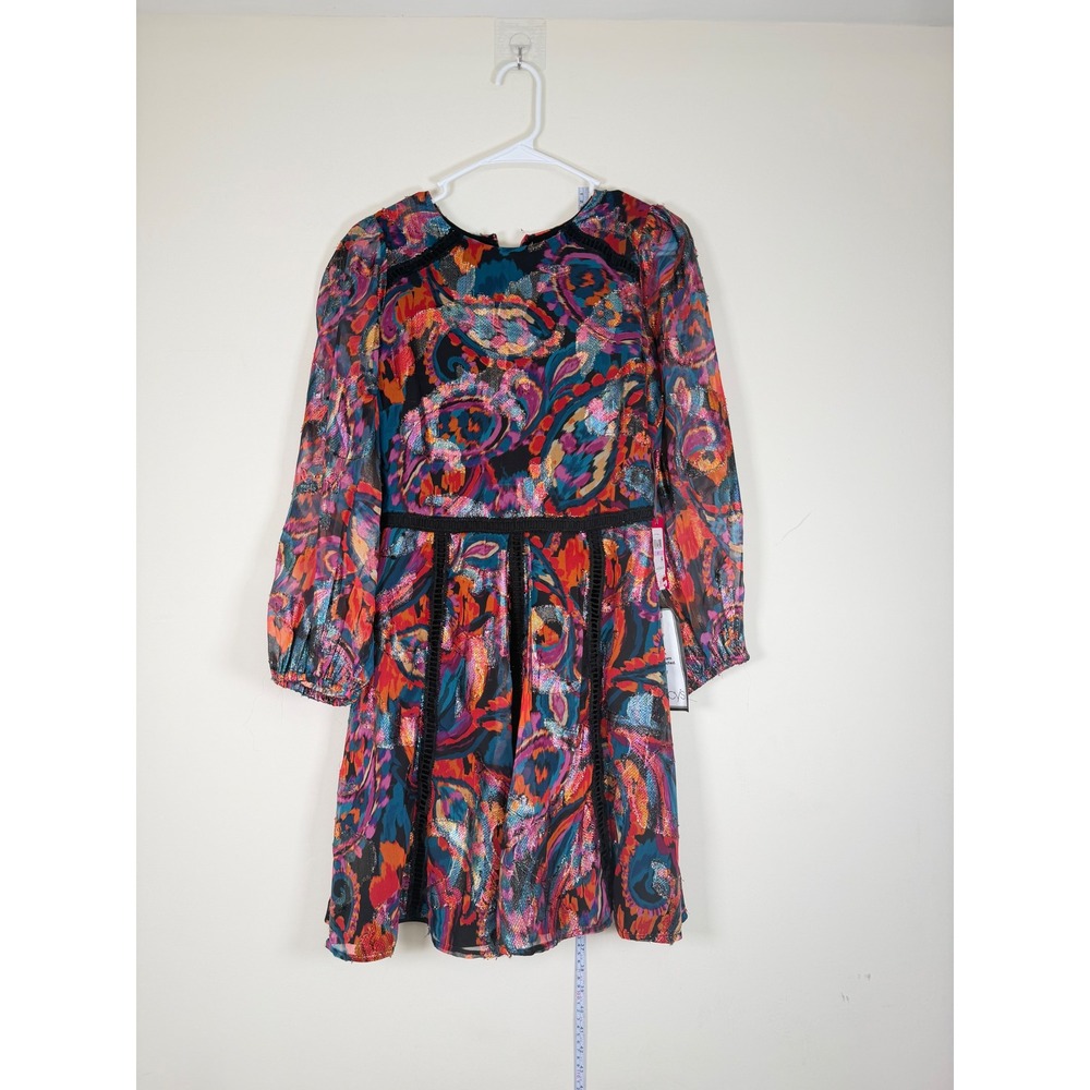 Vince Camuto Dress Womens 6P New Metallic Abstract Mini MSRP $168